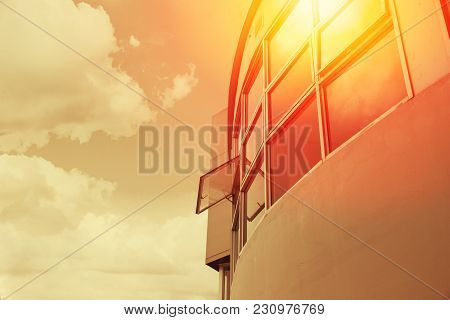 Hot Weather Overheat Uv From Sun Protection By Office Building Glass Technology Concept