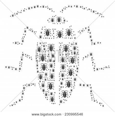 Cucaracha Illustration Made In The Collection Of Cucaracha Icons. Vector Iconized Collage Created Wi
