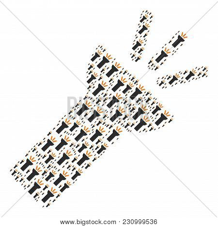 Electric Torch Light Illustration Designed In The Group Of Electric Torch Light Elements. Vector Ico