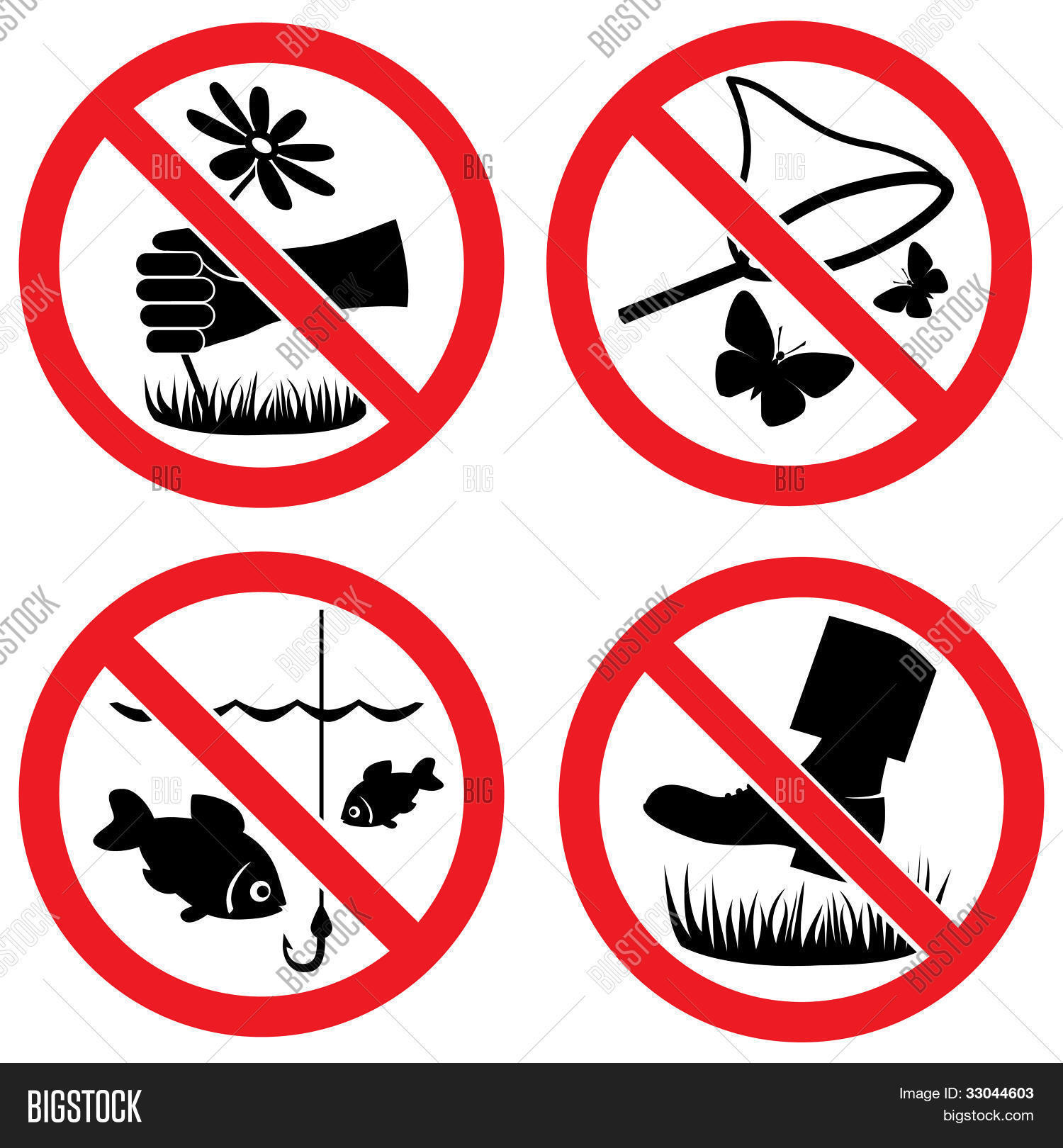 Signs Do Not Pick Vector Photo Free Trial Bigstock