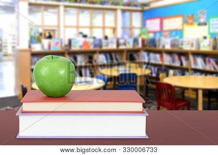 Modern Classroom With Decoration Of Book For Education Concept