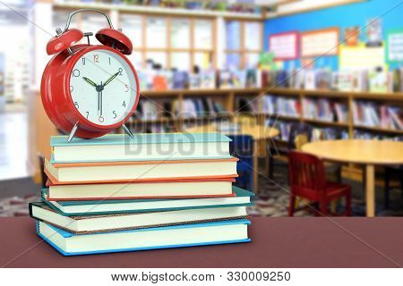 Modern Classroom With Decoration Of Book For Education Concept