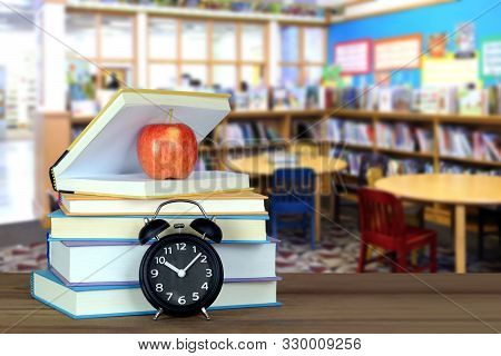 Modern Classroom With Decoration Of Book For Education Concept