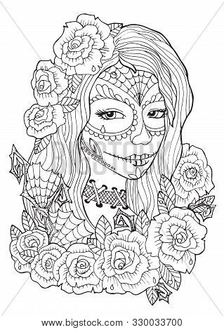 Day Of The Dead Coloring Pages For Adults