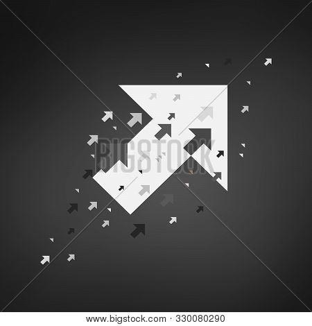 Design Of A Template With Black Grey And White Arrows In One Direction, Can Be Used For Covers, Broc