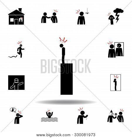 Acrophobia, Fear Icon On White Background. Can Be Used For Web, Logo, Mobile App, Ui, Ux