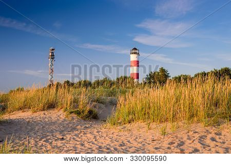 Lighthouse In Narva-joesuu, Estonia. Narva-joesuu - Seaside Resort And Popular Holiday Destination B
