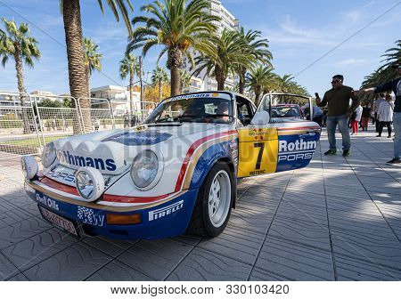 Salou, Spain. October 2019: Historic Cars In The Rally Costa Daurada