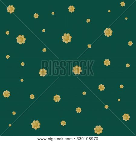 Seamless Pink Gold Flower Pattern Print Background