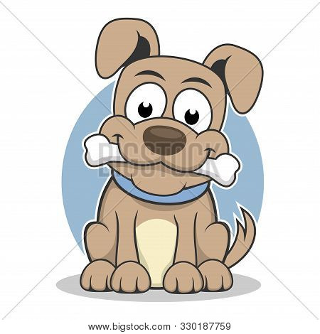 Puppy Cartoon Vector, Dog Cartoon Vector Illustration