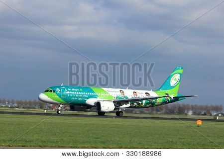 Amsterdam The Netherlands - April 7th, 2017: Ei-dei Aer Lingus Airbus A320-200 Takeoff From Polderba