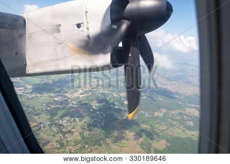 An Aircraft Wing With A Motor-driven Propellers