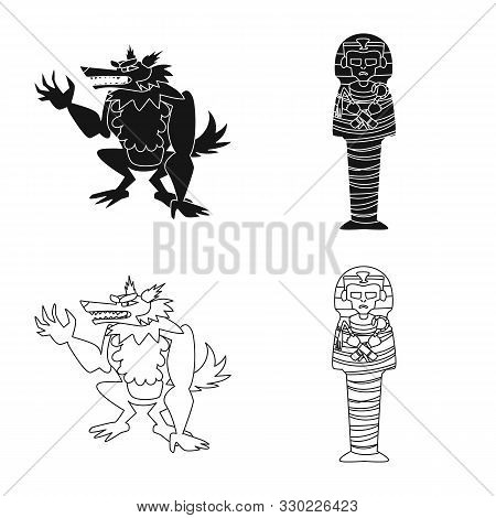 Isolated Object Of Mystic And Hell Sign. Collection Of Mystic And Devilry Stock Vector Illustration.