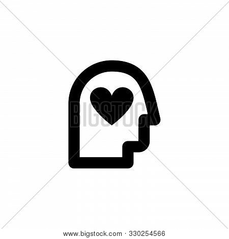 Process icon. Brain and love sign. Vision symbol