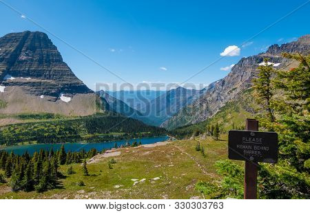 Hidden Lake Overlook Along The Hidden Pass Trail In Logan Pass Area Of Glacier National Park, Montan