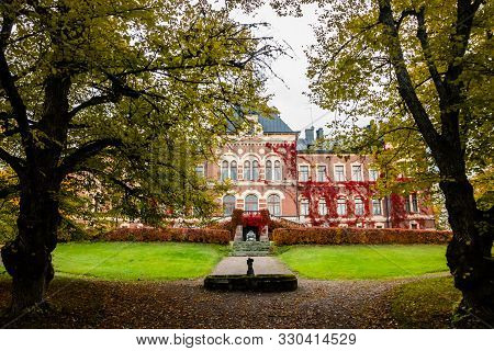 Loviisa, Finland - 7 October 2019: The Manor House Malmgard.