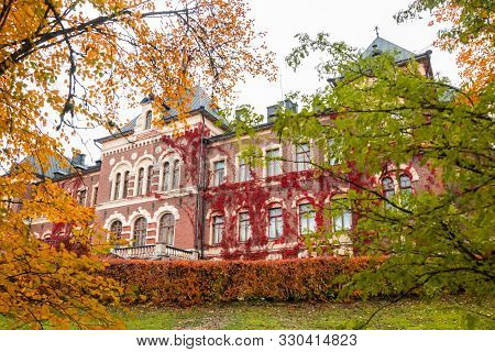 Loviisa, Finland - 7 October 2019: The Manor House Malmgard.