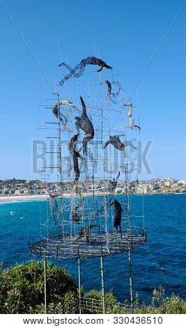Bondi Beach, Nsw, Australia - October 28, 2019: 23rd Annual Sculpture By The Sea Exhibition Held On 