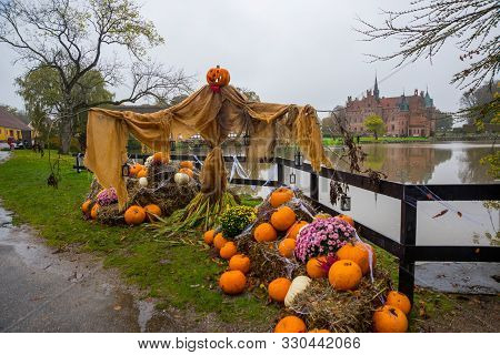 Egeskov, Denmark, Halloween: Egeskov Castle Egeskov Slot Located In The South Of The Island Of Funen