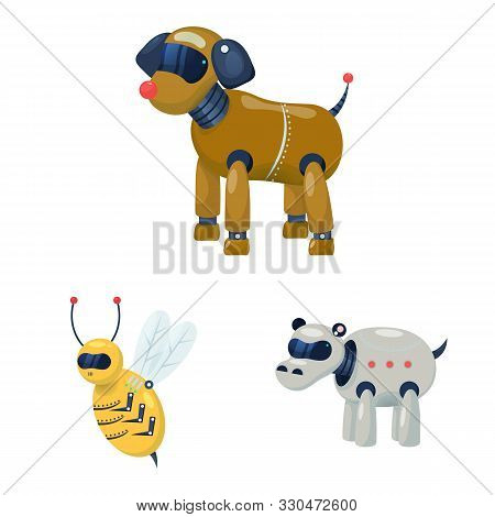 Vector Design Of Robot And Cybernetic Symbol. Set Of Robot And Automation Vector Icon For Stock.