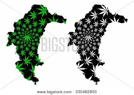 Yasothon Province (kingdom Of Thailand, Siam, Provinces Of Thailand) Map Is Designed Cannabis Leaf G