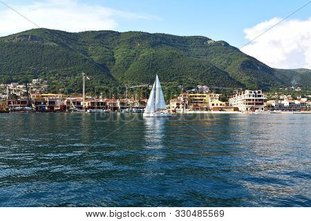 Kumbor City View In Herceg Novi Municipality, Montenegro