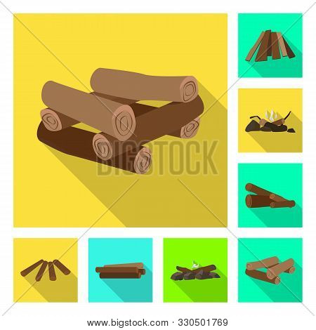 Vector Design Of Material And Logging Icon. Collection Of Material And Forestry Stock Symbol For Web