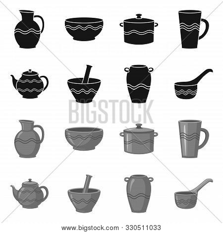 Vector Illustration Of Pottery And Ware Logo. Collection Of Pottery And Clayware Stock Symbol For We