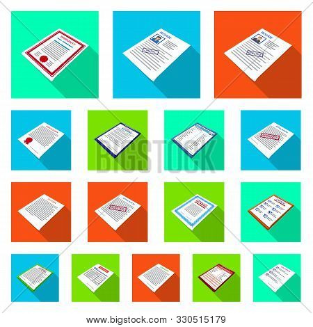 Vector Illustration Of Company And Advertise Icon. Set Of Company And Placard Vector Icon For Stock.