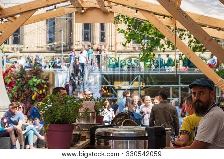 Manchester, United Kingdom - July 7, 2019: People Enjoy Themselves At The Manchester International F