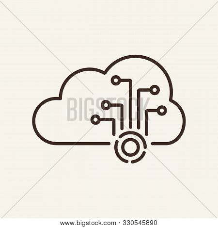 Cloud Network Line Icon. Cloud, Network, Information. Cloud Data Concept. Vector Illustration Can Be