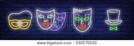Topper Hat Masks Neon Vector Photo Free Trial Bigstock