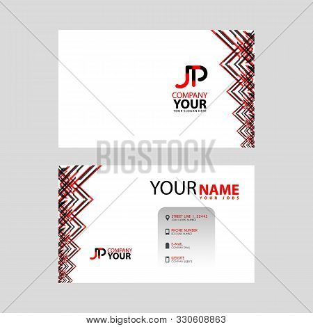 The Jp Logo On The Red Black Business Card With A Modern Design Is Horizontal And Clean. And Transpa