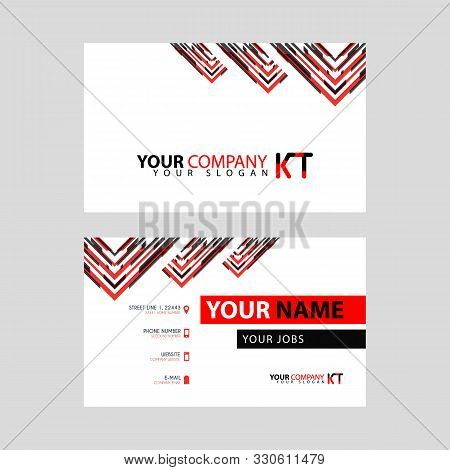 The New Simple Business Card Is Red Black With The Kt Logo Letter Bonus And Horizontal Modern Clean 