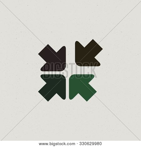 Four Arrows Pointing In One Direction, Logo. Stock Vector Illustration Isolated On White Background.