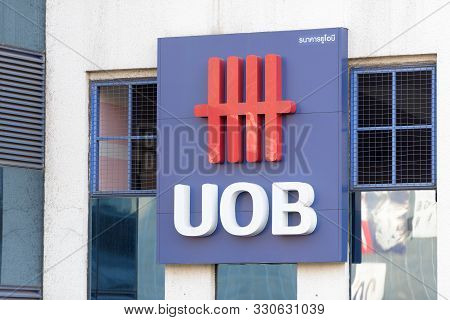 Bangkok, Thailand - Febuary 12, 2017: United Overseas Bank Facade Located In Bangkok City