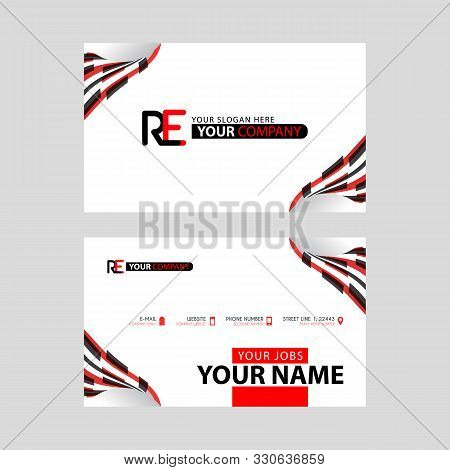 Logo Re Design With A Black And Red Business Card With Horizontal And Modern Design. Er Logo Design