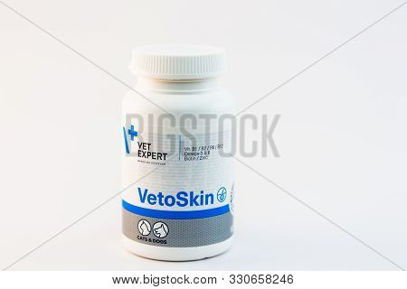 Cluj-napoca/romania-10 24 2019:  Vetoskin For Cats And Dogs Isolated On White Background