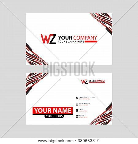 The Wz Logo Letter With Box Decoration On The Edge, And A Bonus Business Card With A Modern And Hori