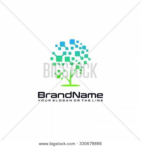 Creative Vector Logo Technology Tree