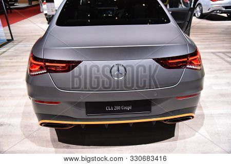 Geneva, Switzerland - March 06, 2019: Mercedes-benz Cla 200 Coupe - Geneva International Motor Show 