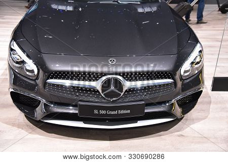 Geneva, Switzerland - March 06, 2019: Mercedes-benz Sl 500 Grand Edition - Geneva International Moto