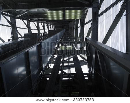 View To Construction Of Ski Jump Elevator In Holmenkollen Near European Capital City Of Oslo In Norw