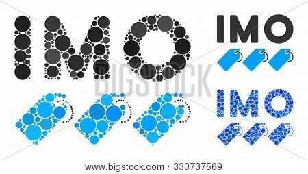 Imo Tags Composition Of Round Dots In Various Sizes And Shades, Based On Imo Tags Icon. Vector Round