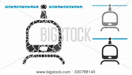 Helicopter Composition Of Tremulant Parts In Variable Sizes And Shades, Based On Helicopter Icon. Ve