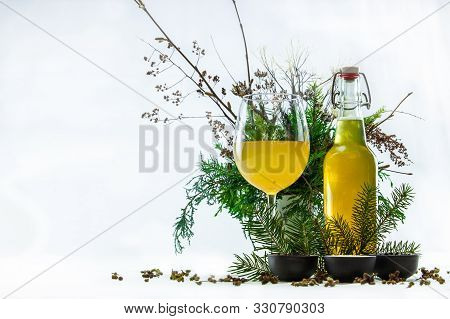 A Studio Shot Of Lacto Fermented Kombucha, A Manchurian Mushroom Tea Said To Treat Arthritis, Cancer