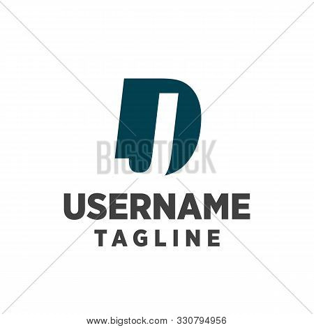 Isolated Monogram Dj Logo Template Blue Wire