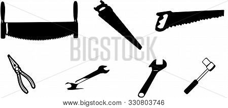 Tecnician Tool Icon On White Background Production, Repair, Set.