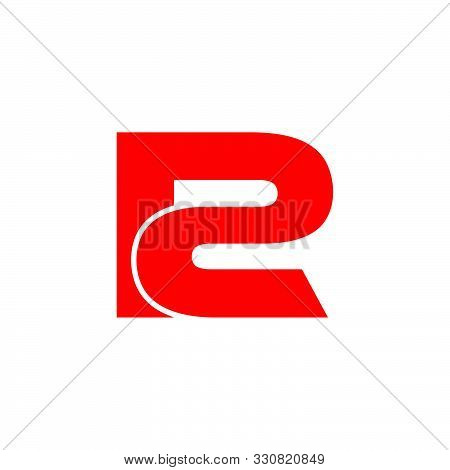 Letter R2 Simple Unique Unusual Logo Vector