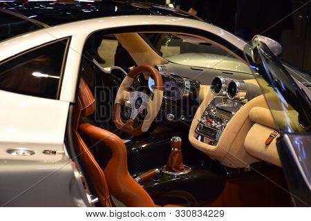 Geneva, Switzerland - March 05, 2019: Pagani Zonda C12 Geneva International Motor Show 2019